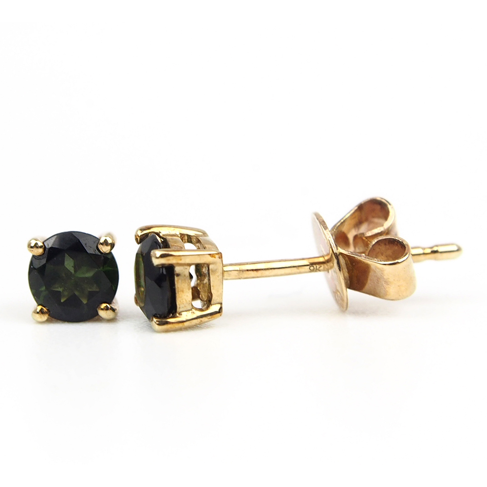 Tourmaline Stud Earrings - Green