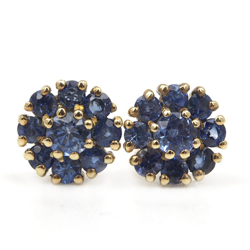 Sapphire Cluster Earrings