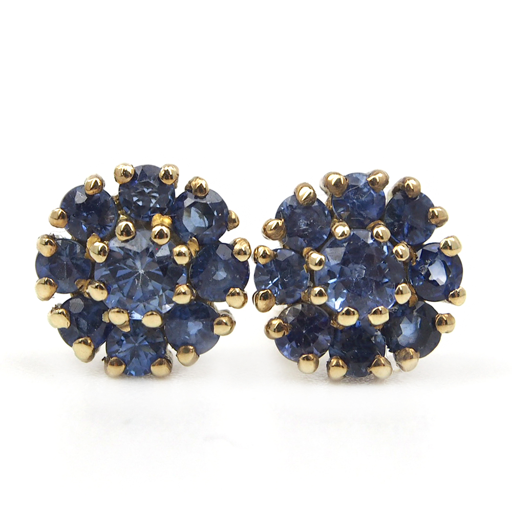Sapphire Cluster Earrings