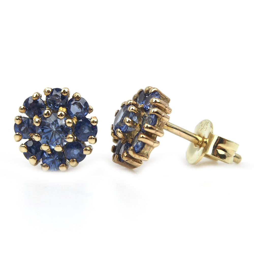 Sapphire Cluster Earrings