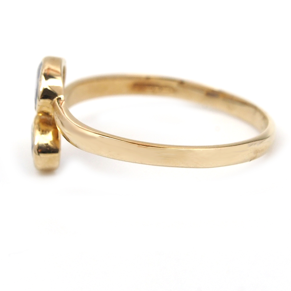 Sapphire 2 Stone Twist Ring