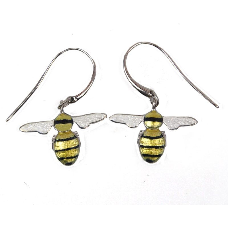 Enamel Bumblebee Drop Earrings