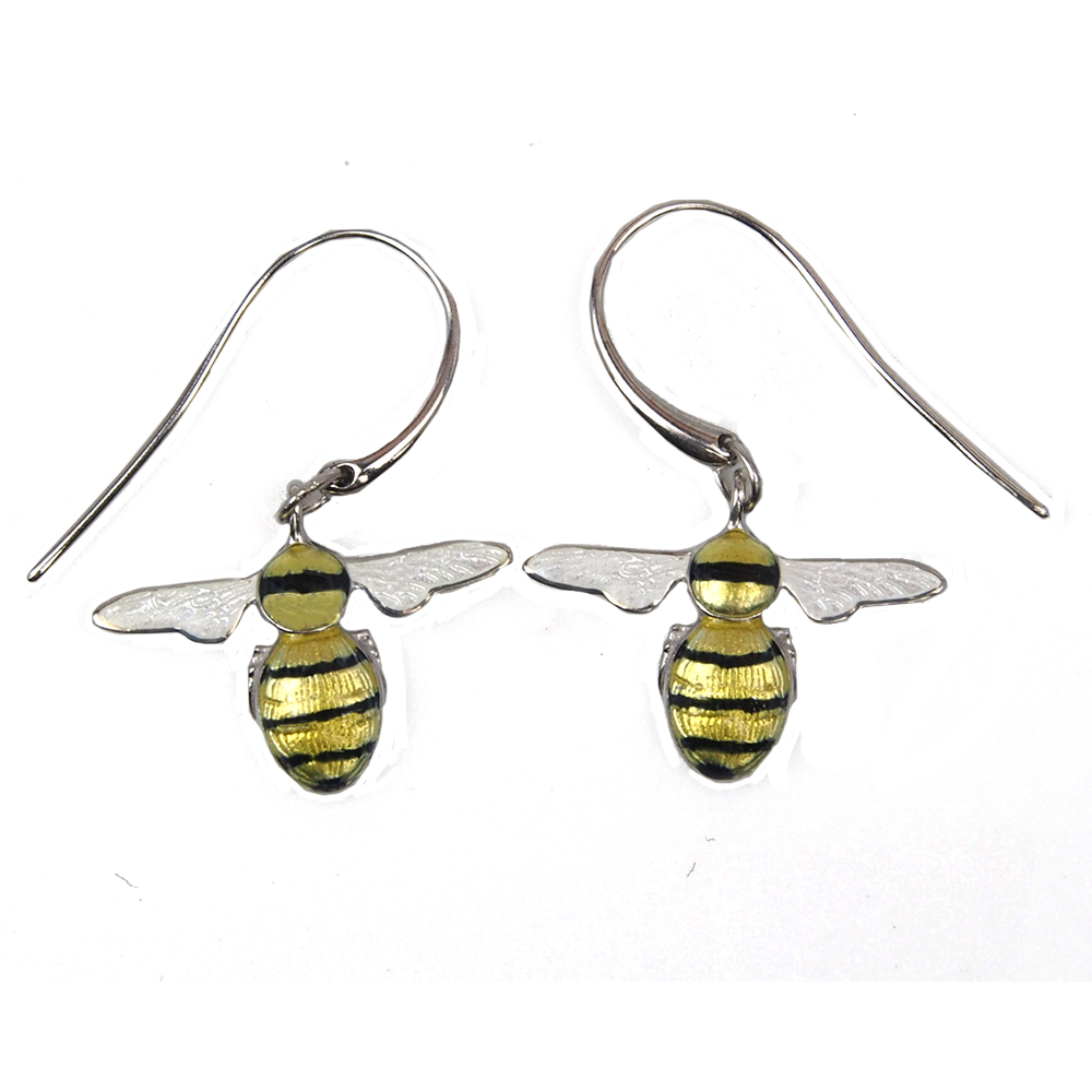 Enamel Bumblebee Drop Earrings