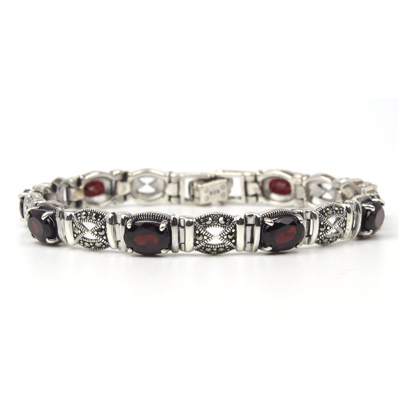 Garnet and Marcasite Bracelet