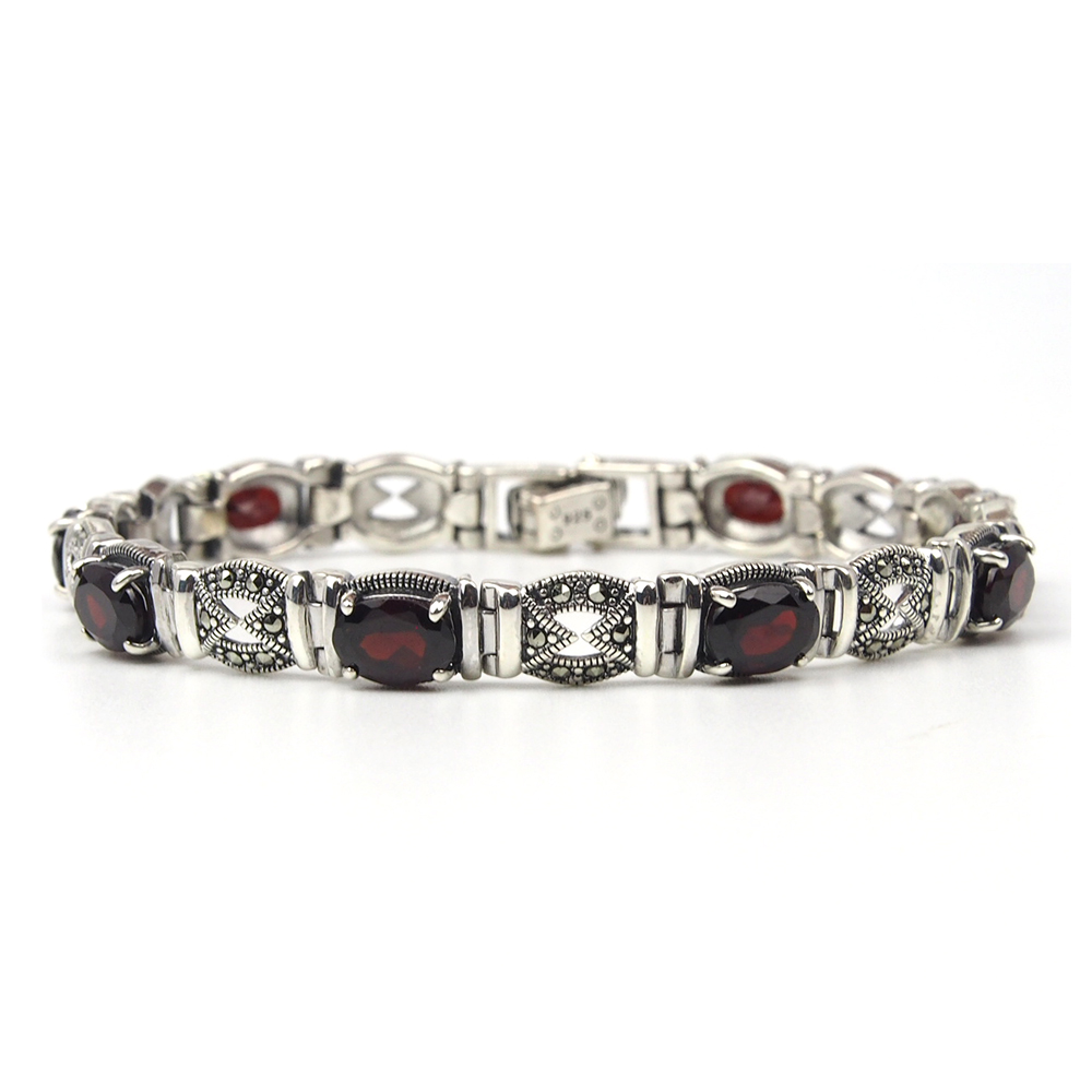 Garnet and Marcasite Bracelet