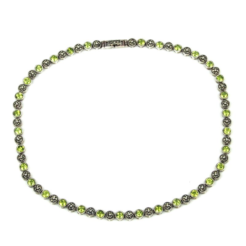 Peridot and Marcasite Bracelet