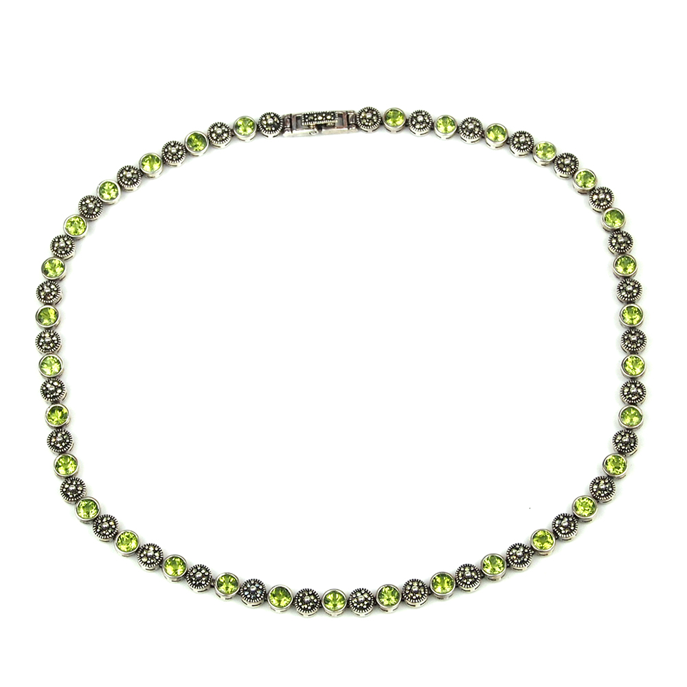 Peridot and Marcasite Bracelet