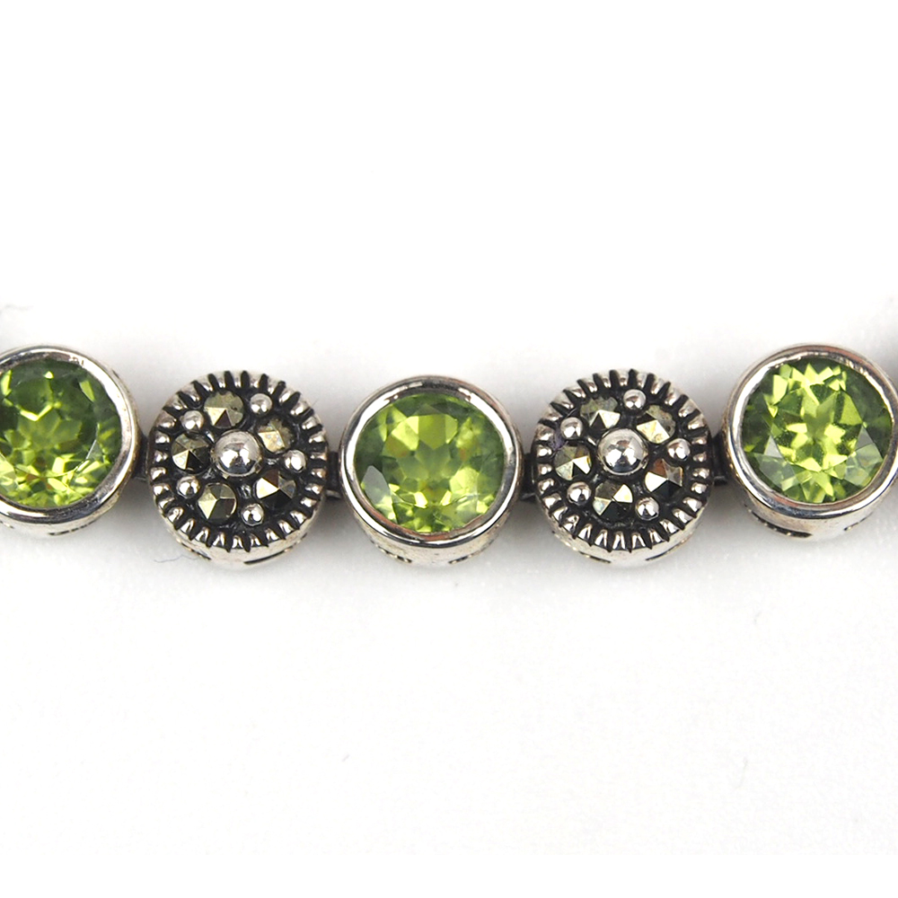 Peridot and Marcasite Bracelet