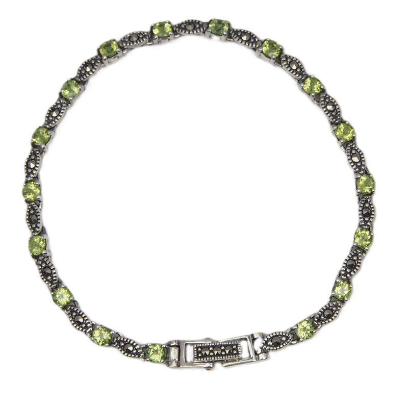 Peridot and Marcasite Bracelet