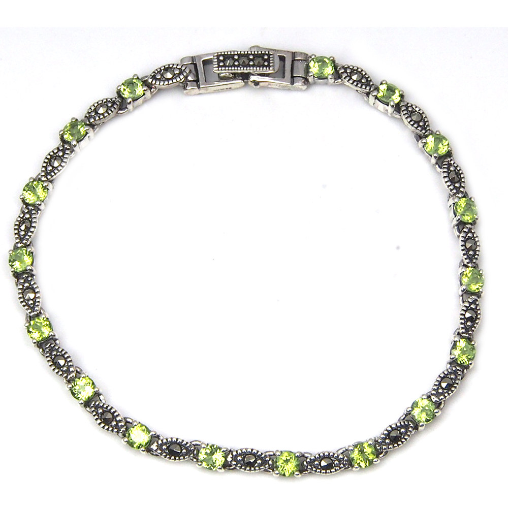 Peridot and Marcasite Bracelet