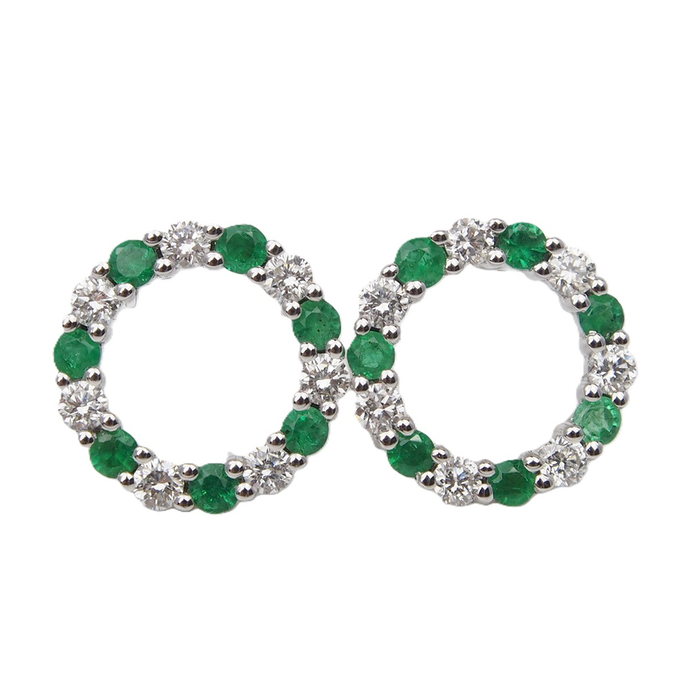 Emerald and Diamond Earrings