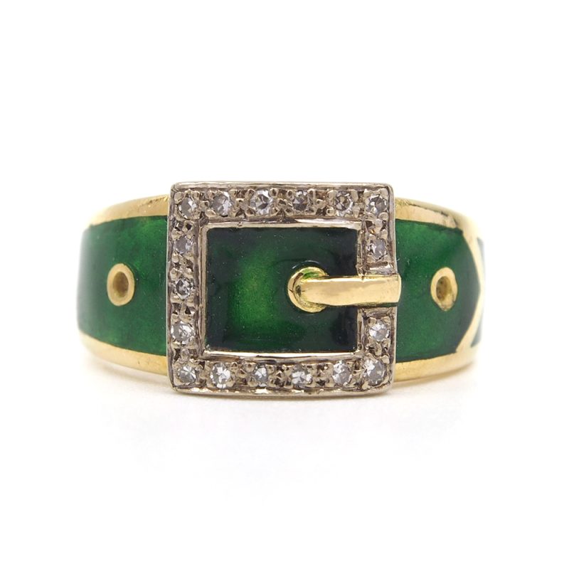 Enamel Buckle Ring - 18ct Gold