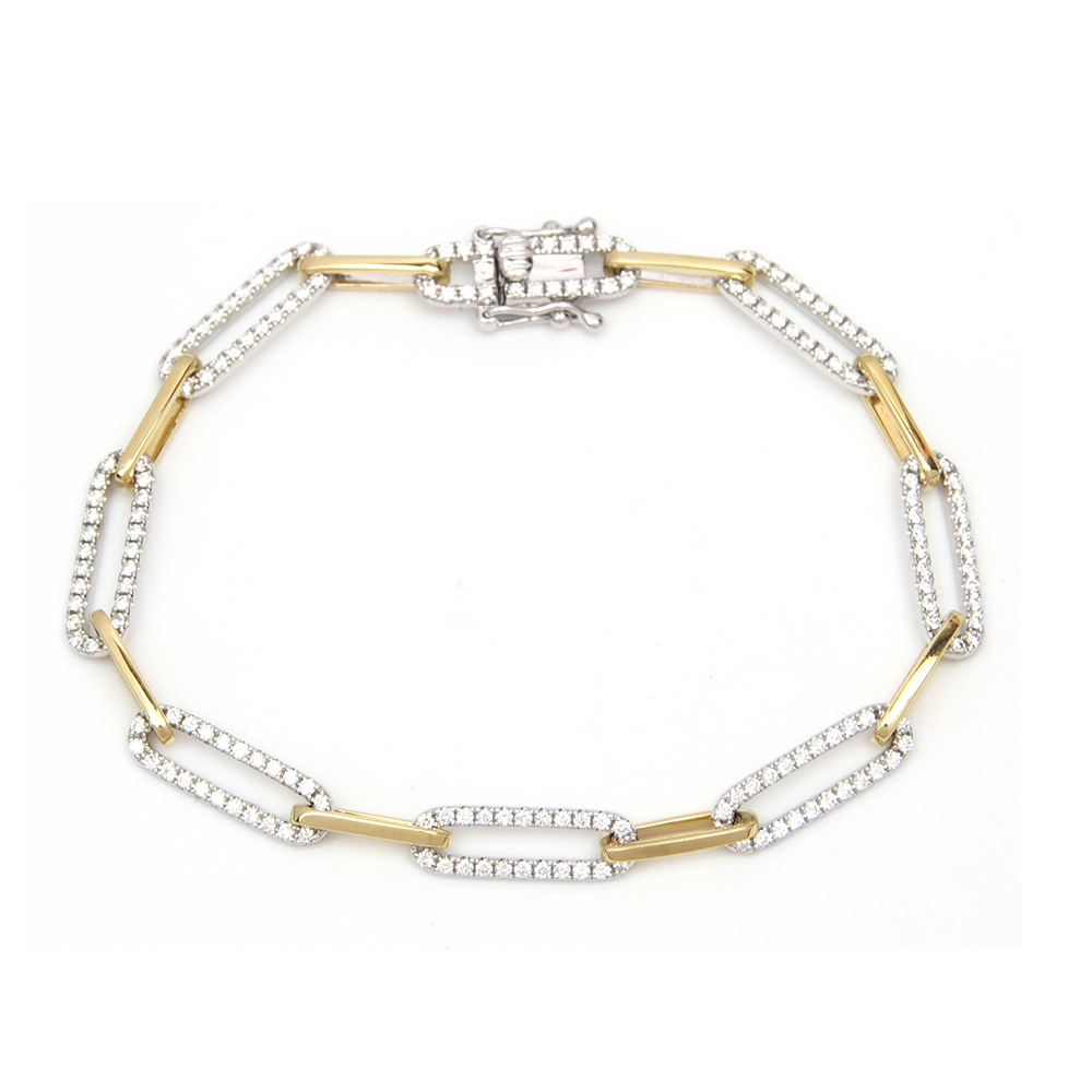 Diamond Paperclip Bracelet
