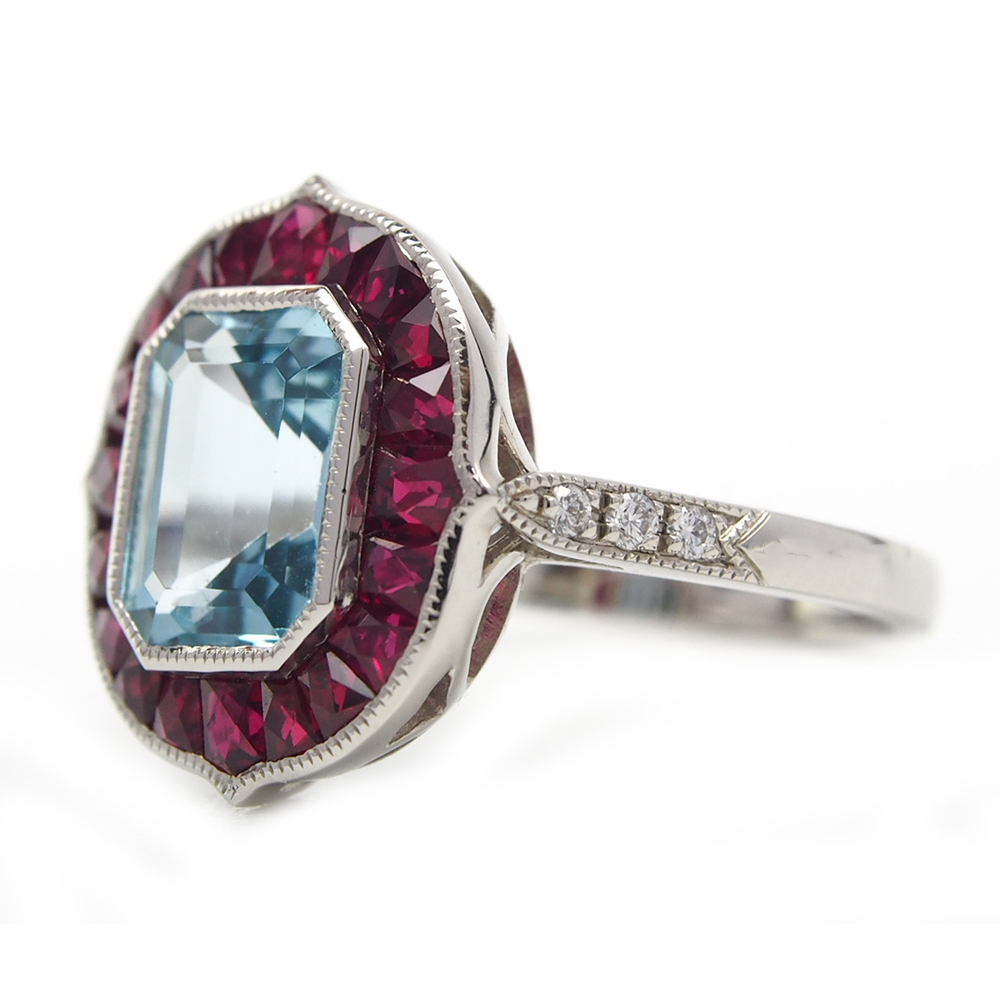 Topaz, Ruby & Diamond Ring