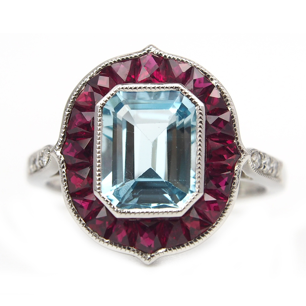 Topaz, Ruby & Diamond Ring