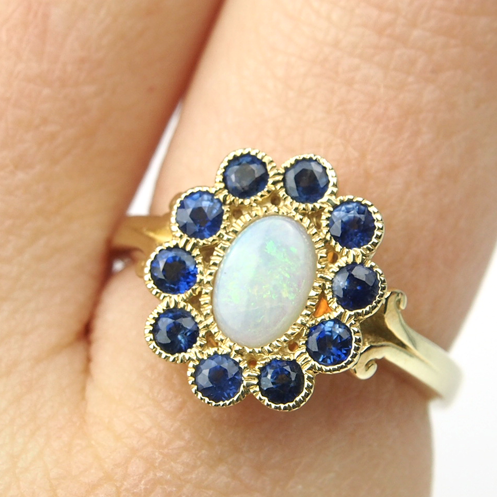 Opal & Sapphire Ring