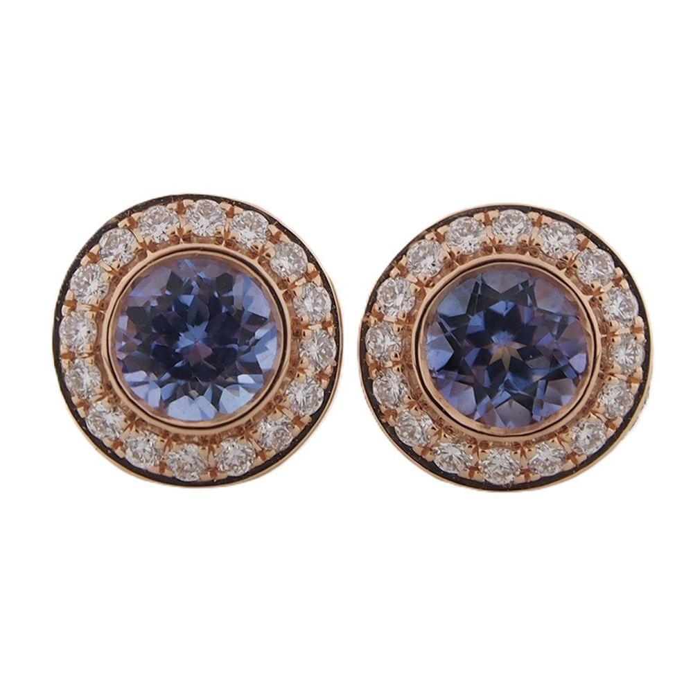 Tanzanite & Diamond Stud Earrings