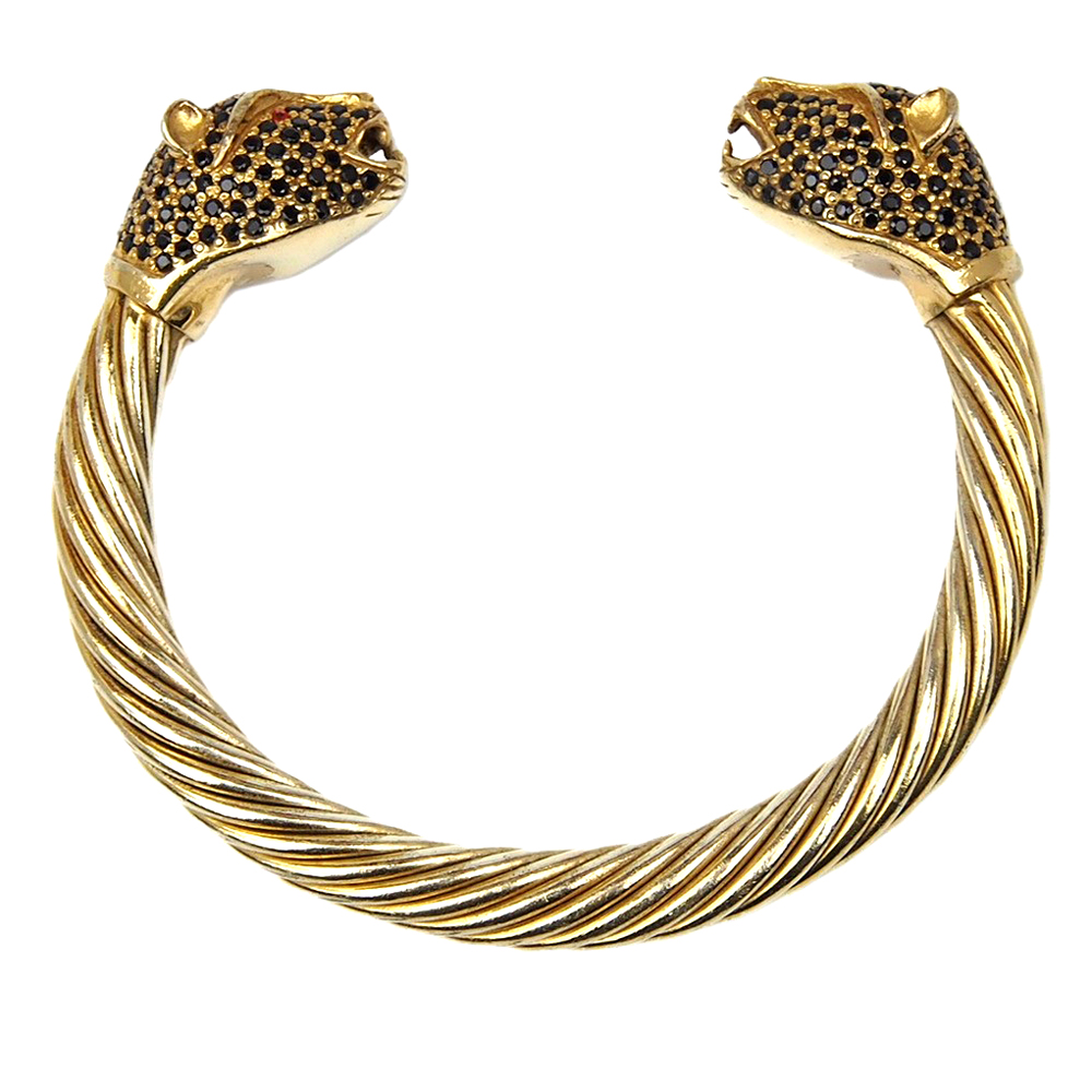 Silver Big Cat Bangle