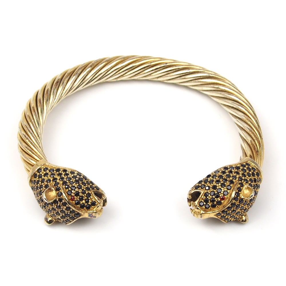 Silver Big Cat Bangle
