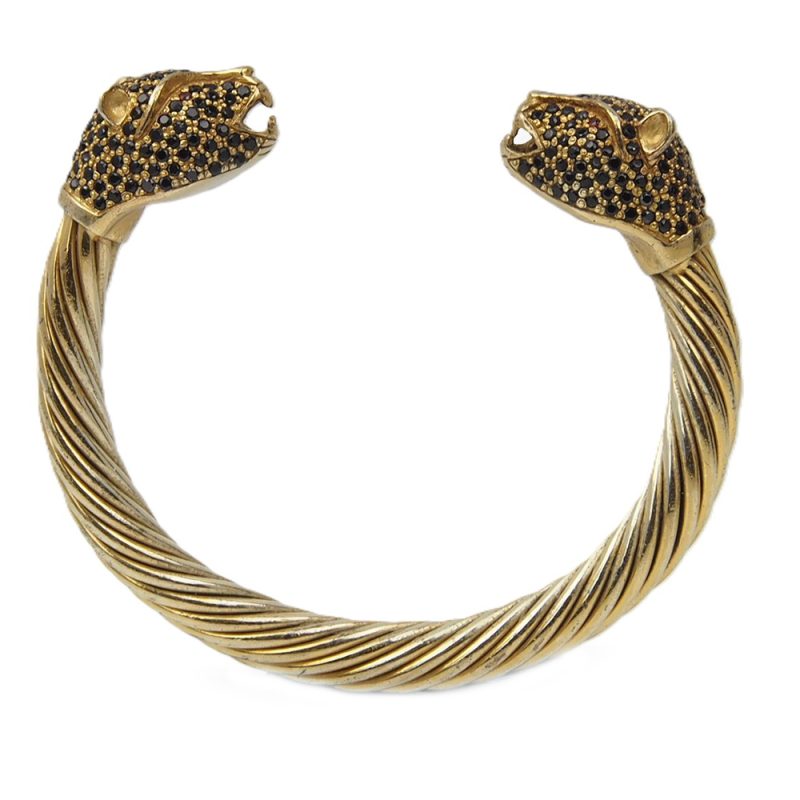 Silver Big Cat Bangle