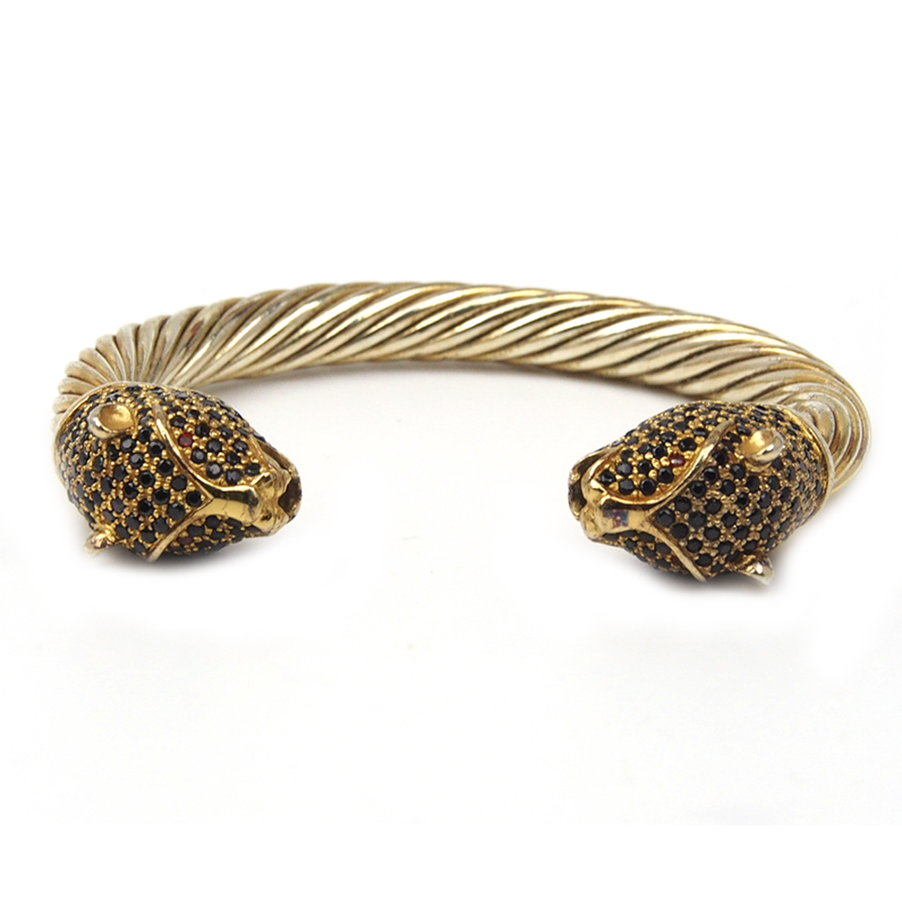Silver Big Cat Bangle