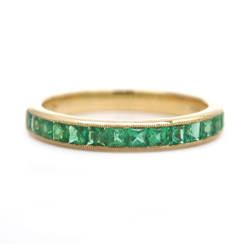 Emerald Half Eternity Ring