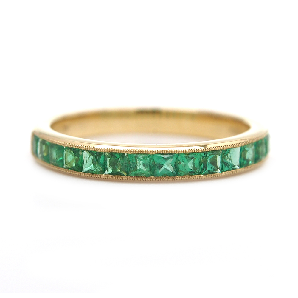 Emerald Half Eternity Ring