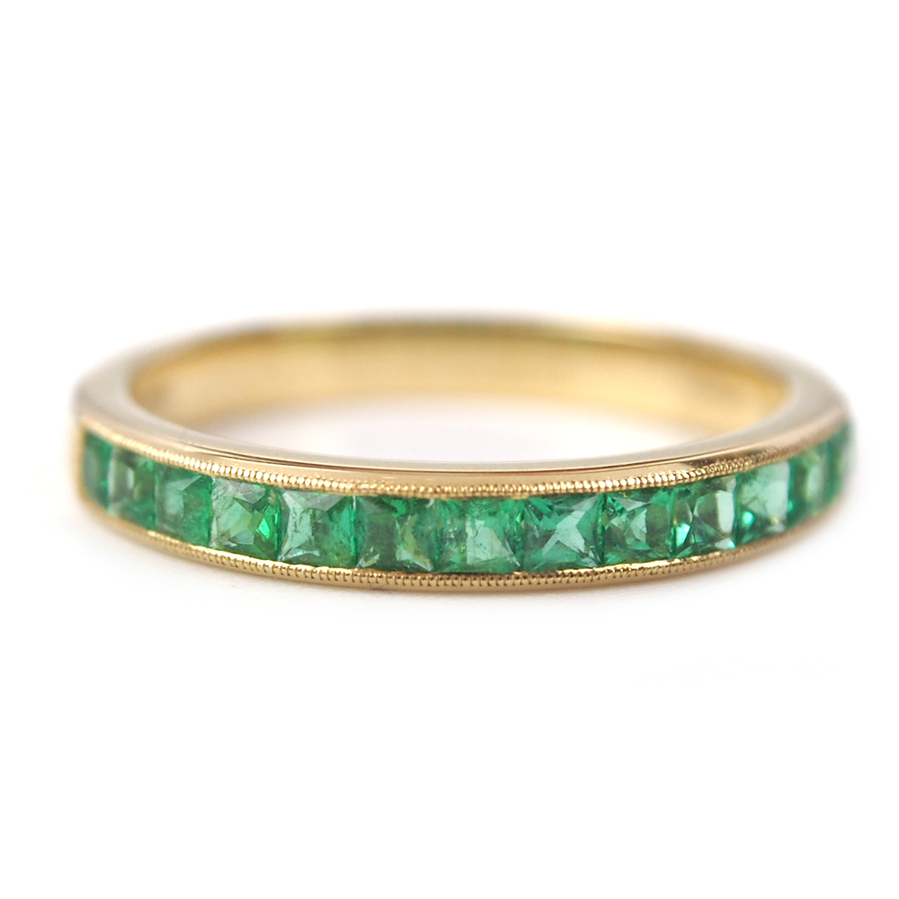 Emerald Half Eternity Ring