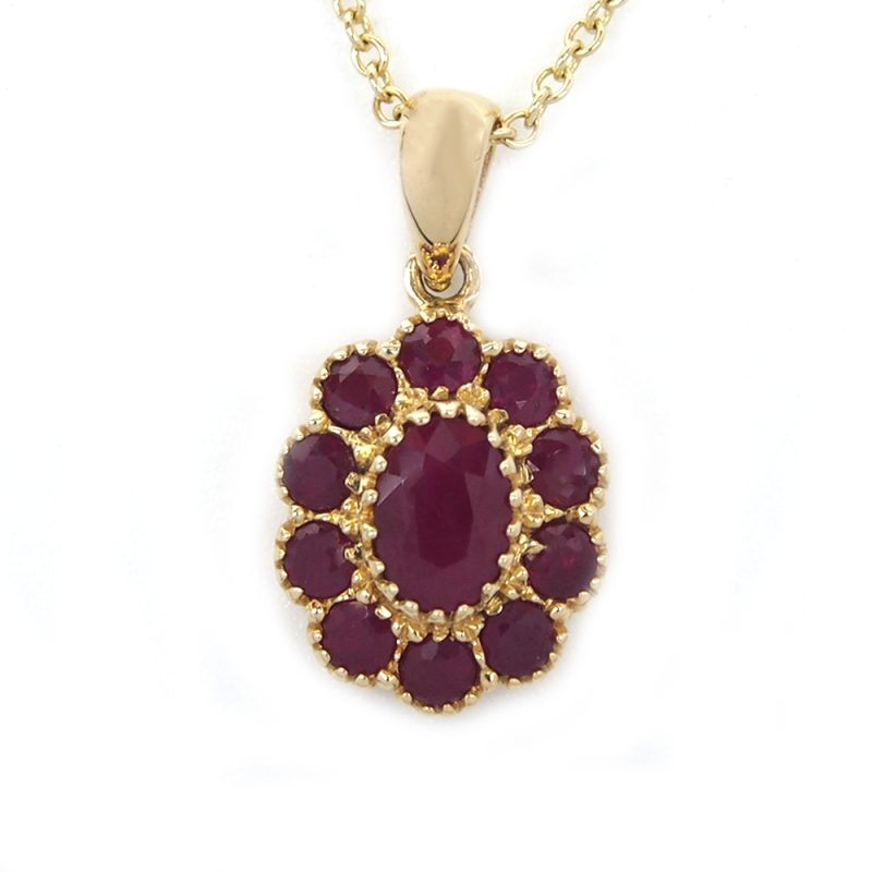 Ruby Flower Pendant
