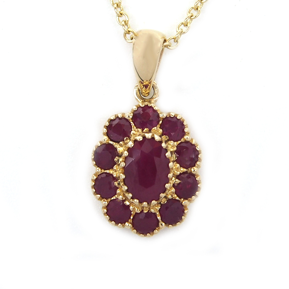Ruby Flower Pendant