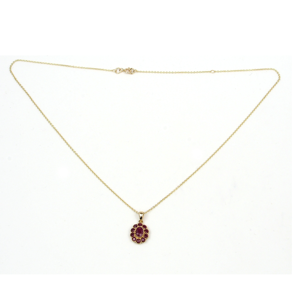 Ruby Flower Pendant