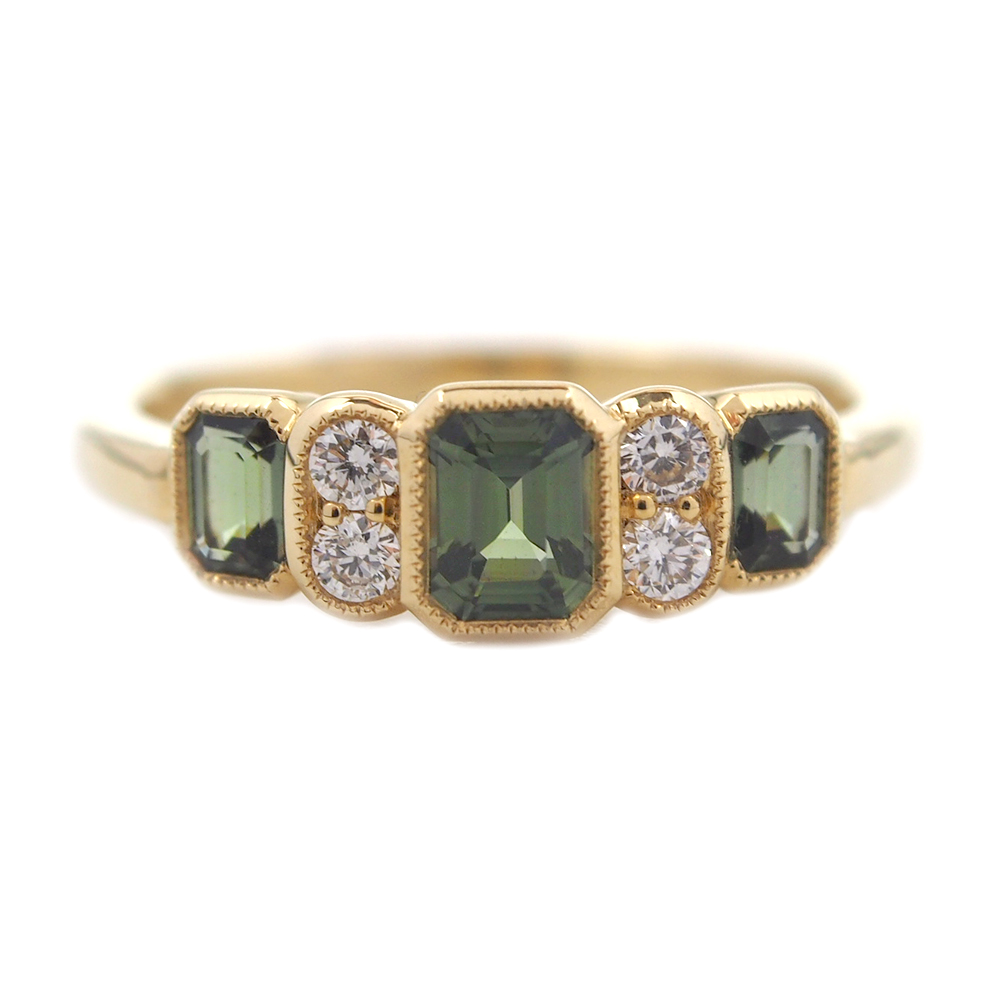 Sapphire & Diamond Ring - Teal