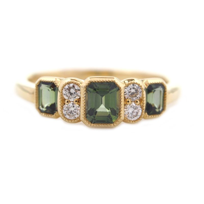 Sapphire & Diamond Ring - Teal