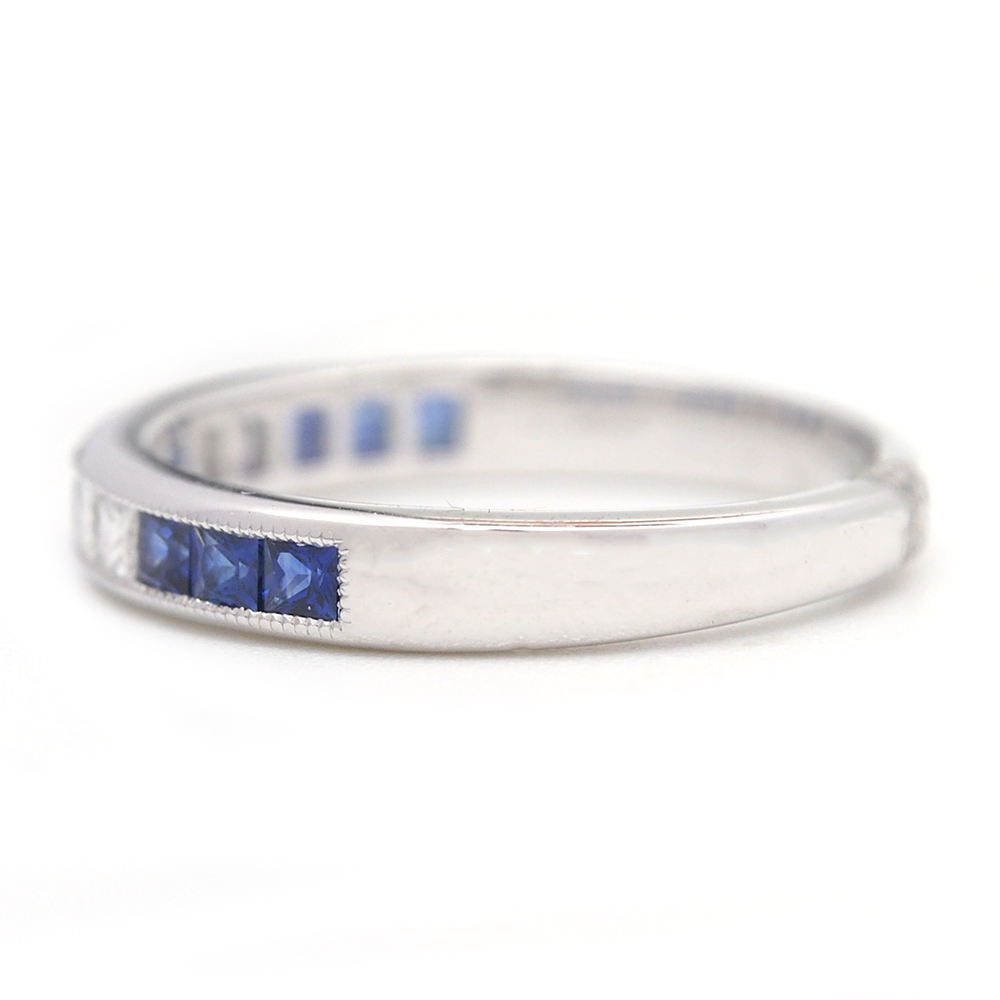 Sapphire And Diamond Half Eternity Ring